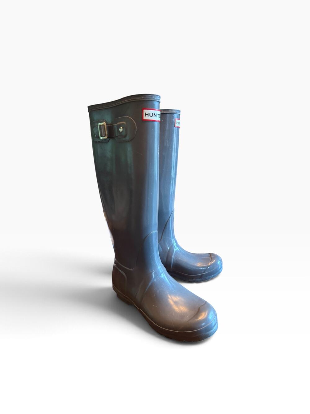 Hunter Original Tall Gloss Gray Rain Boots | Women’s Size 8